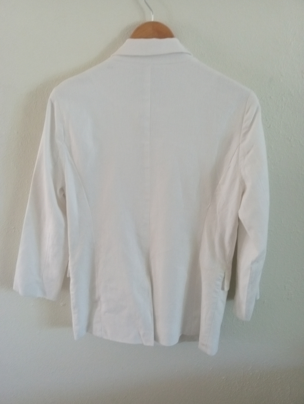 HALSTON Linen Blend White Double Breasted Blazer | S - Picture 7 of 9